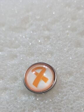 Orange Ribbon Glass Snap Charm 18mm
